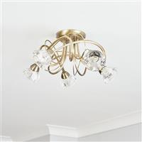 BHS Sagitarius Glass Flush to Ceiling Light - Brass