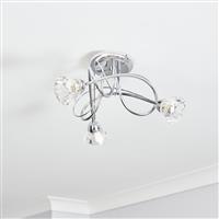 BHS Sagitarius Glass Flush to Ceiling Light - Silver