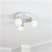 BHS Wilder Printed Flush Ceiling Light - Gold