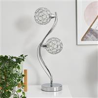 BHS Orchid 2 Light Table Lamp - Silver