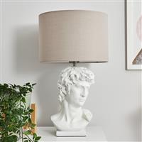 BHS Francis Bust Table Lamp - White