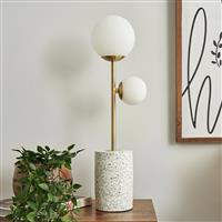 BHS Fleur Terrazzo Table Lamp - Gold