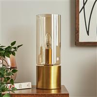 BHS Tyrrel Cylinderical Touch Table Lamp - Brass