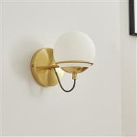 BHS Gustav Glass Round Wall Lamp - Gold