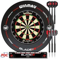 Winmau Blade 6 Professional Dartboard Surround and Darts Set