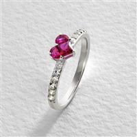 Revere Sterling Silver Cubic Zirconia Ruby Heart Ring - R