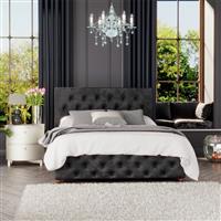 LLB Luna Velvet Superking Ottoman Bedframe - Black