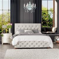 LLB Luna Velvet Kingsize Ottoman Bedframe - Pearl