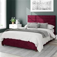 Aspire Kelly Linen Kingsize Ottoman Bedframe - Bordeaux