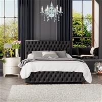 LLB Seren Velvet Small Double Ottoman Bedframe - Black