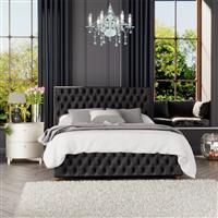 LLB Seren Velvet Kingsize Ottoman Bedframe - Black