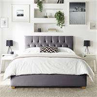 CL Boutique Velvet Superking Ottoman Bedframe - Steel