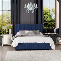 LLB Estella Velvet Double Ottoman Bedframe - Navy