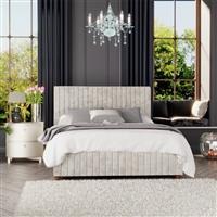 LLB Estella Velvet Small Double Ottoman Bedframe - Pearl