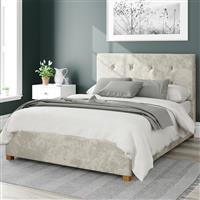 Aspire Presley Velvet Double Ottoman Bedframe - Pearl