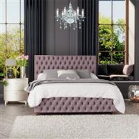 LLB Seren Velvet Double Ottoman Bedframe - Blush