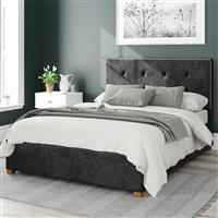 Aspire Presley Velvet Superking Ottoman Bedframe - Black