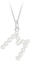 Revere Sterling Silver M Initial Freshwater Pearl Pendant