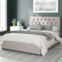 Aspire Olivier Linen Double Ottoman Bedframe - Off White