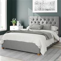 Aspire Olivier Linen Double Ottoman Bedframe - Grey