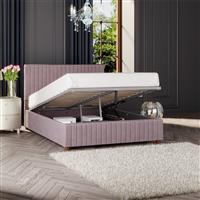 LLB Estella Velvet Double Ottoman Bedframe - Blush