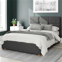 Aspire Caine Twill Superking Ottoman Bedframe - Charcoal