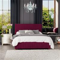 LLB Estella Velvet Double Ottoman Bedframe - Berry