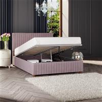 LLB Estella Velvet Kingsize Ottoman Bedframe - Blush