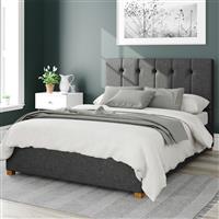 Aspire Hepburn Twill Superking Ottoman Bedframe - Charcoal