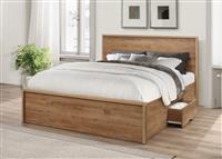 Birlea Stockwell Double Rustic Wood Effect Bed Frame - Oak