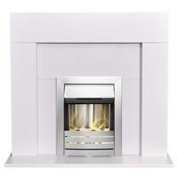 Adam Miami Electric Fire Suite with Helios Inset - White