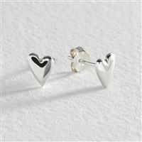 Revere Sterling Silver Elongated Heart Stud Earrings