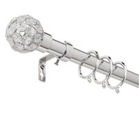 Argos Home Extendable Metal Jewel Ball Curtain Pole - Chrome