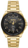 HUGO Men's Black IP Gold Tone Bracelet Watch