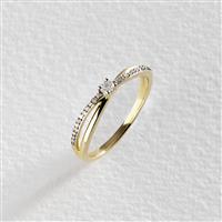 Revere 9ct Yellow Gold 0.10ct Diamond Cross Ring - O