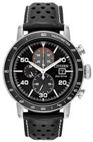 Citizen Men's Eco-Drive Black Leather Strap Watch