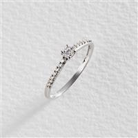 Revere 9ct White Gold 0.20ct Diamond Solitaire Ring - P