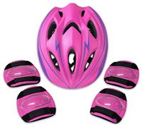 Challenge Kids Bike Helmet & Safety Set, P/Purple, 48-52cm