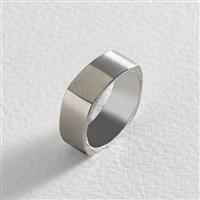 Revere Men's Stainless Steel Square Brushed Ring - W