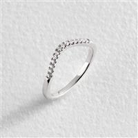 Revere 9ct White Gold 0.10ct Diamond Wave Eternity Ring - M