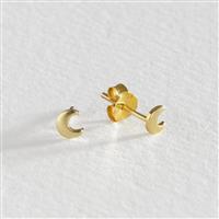 Revere Gold Plated Sterling Silver Moon Stud Earrings