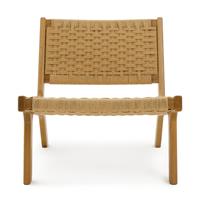 Habitat Faro Woven Paper Rope and Oak Accent Chair - Natural