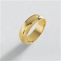 Revere 9ct Gold Plated Sterling Silver Wedding Band Ring - T