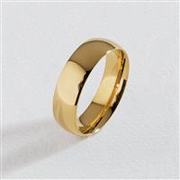 Revere Gold Plated Stainless Steel Wedding Band Ring - V