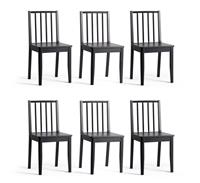 Habitat 6 Nel Solid Wood Spindle Chairs - Black