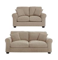 Argos Home Lisbon Fabric 2 Seater & 3 Seater Sofa - Stone