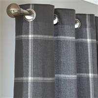 Habitat Square Check Fully Lined Eyelet Curtains - Grey