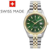 Jacques du Manoir Unisex Green Dial Two Tone Bracelet Watch