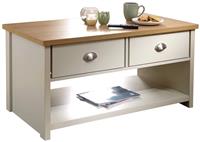GFW Lancaster 2 Drawer Coffee Table - Cream