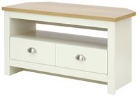 GFW Lancaster 2 Drawer Corner TV Unit - Cream